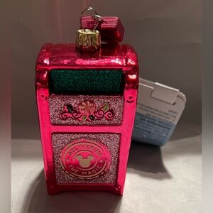 Mickey Mouse and Minnie Mouse 2024 Holiday Mailbox Glass Sketchbook Ornament New